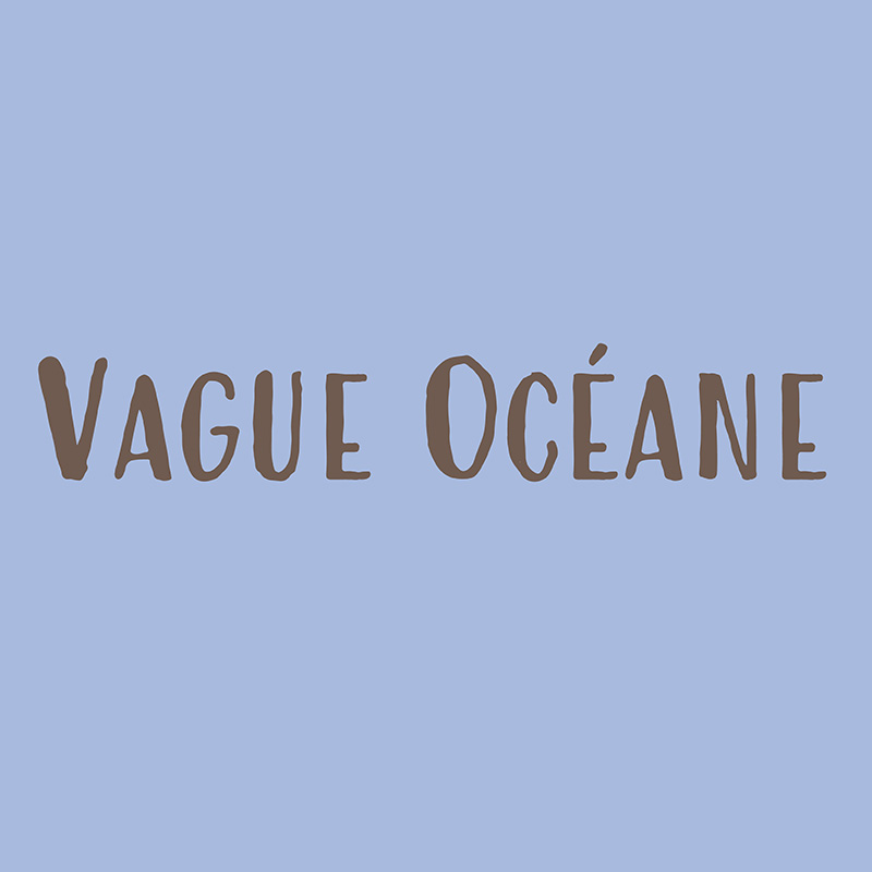 Logo typographique provenant de l'identité visuelle marque surf Vague Océane, créée par Nekae Studio.