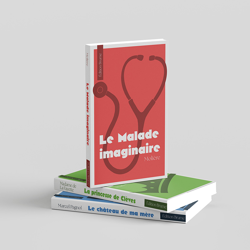Design couverture collection de livres, créée par Nekae Studio graphiste freelance, pour une collection de livres sur la littérature française.