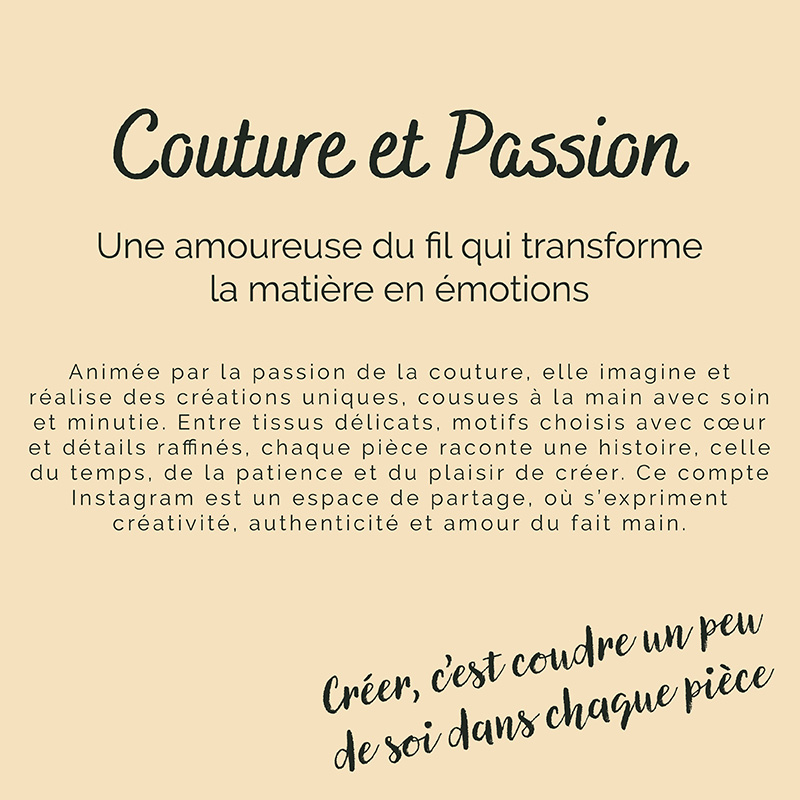 Set de typographies issues de l'identité visuelle passionnée couture du compte instagram La P'tite Joséphine, conçue par Nekae Studio.